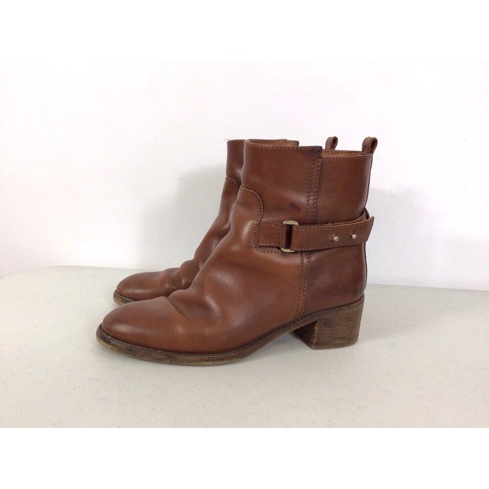 J Crew Leather Ankle Boots Western Boho Womens 7 - Picture 3 of 10